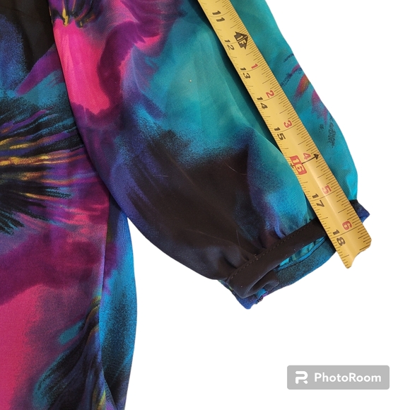 Worthington Multicolor Lightweight Blouse Size PXL with 3/4 Sleeve and B… - Picture 2 of 8